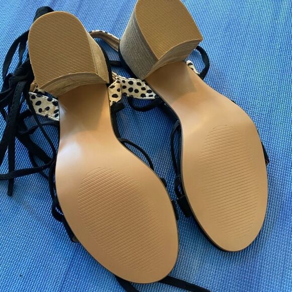 CCOCCI New Lace Up Cheetah Print Open Toed Lace Up Heel Size 8 - Picture 4 of 6